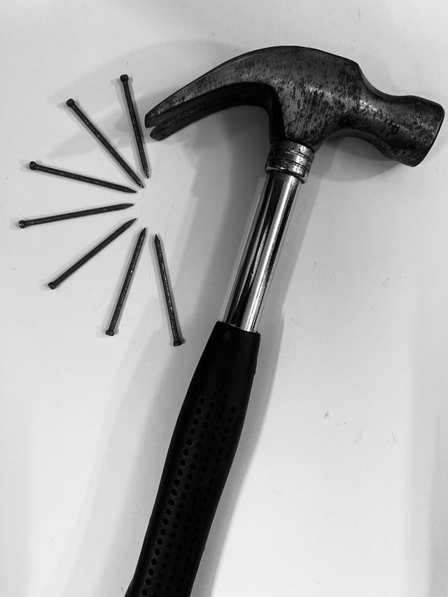 A hammer and nails