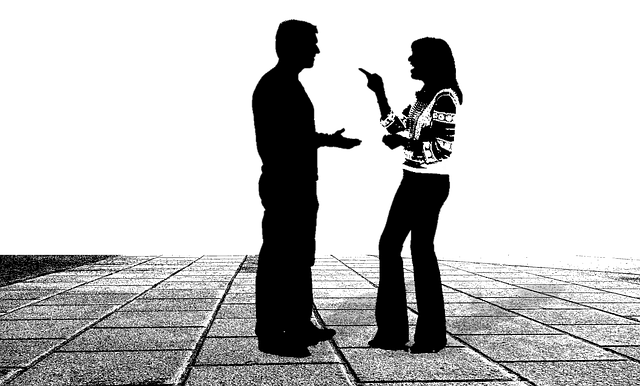 A couple talking with their hands